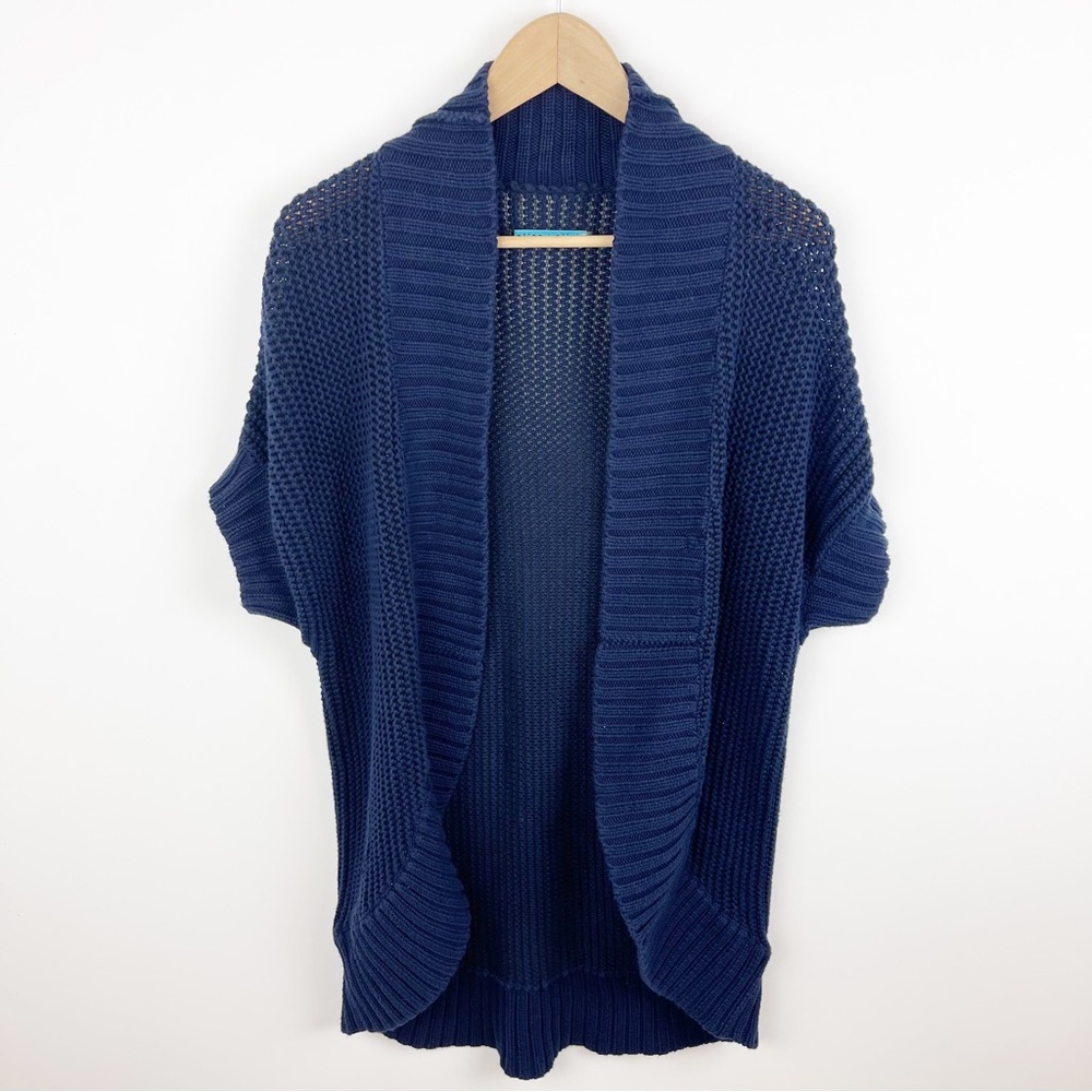 Alice + Olivia Navy Blue Chunky Knit Cardigan Sweater Size Medium